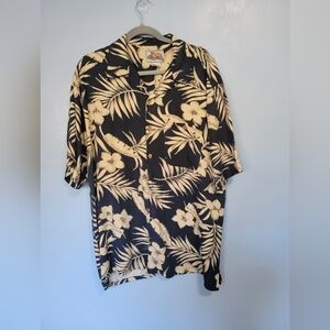 Paradise Cove Men's Hawaiian Silk Shirt Size XL in Blue